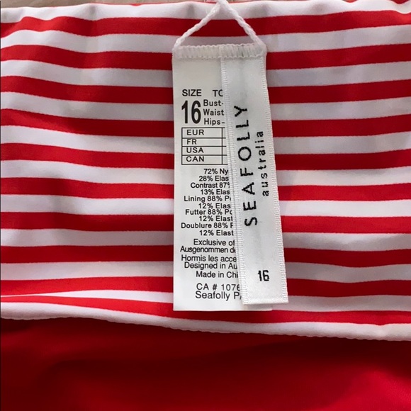 SEAFOLLY Tidal Wave Bikini Bottom Sz 12 - Picture 5 of 6